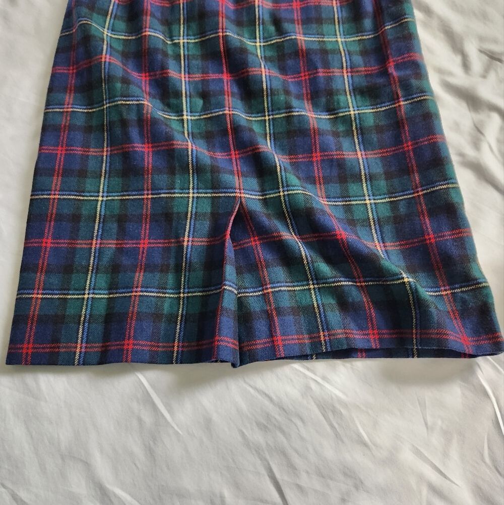 Vintage Pendleton Petite 100% Wool Plaid Pencil Midi Skirt Authentic Tartan - Picture 4 of 11